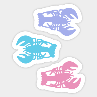 Pastel Lobsters Silhouettes Sticker